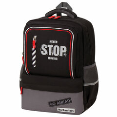 Рюкзак BRAUBERG STAR, "Stop", черный, 40х29х13 см, 229979